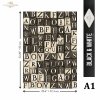 seria Black & White - Czarny & Biały, geometyczne czarno-białe wzory, cyfry, litery*  Mulberry Decoupage Paper FPA1020 Black & White Series - Black & White, geometric black and white patterns, numbers, letters* Papel para decoupage Mulberr